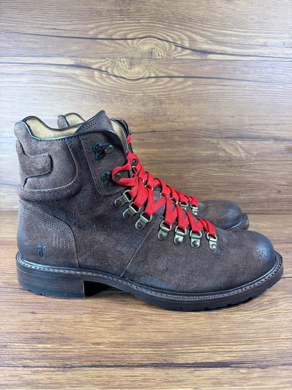 Frye Rogan Alpine Hiker Leather Boots Mens Size 11.5 Lace Up Shoes - Picture 1 of 11
